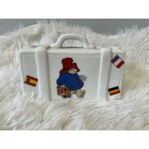 Paddington Bear Suitcase Traveller Coin Bank Reutter Porzellan Germany 1998